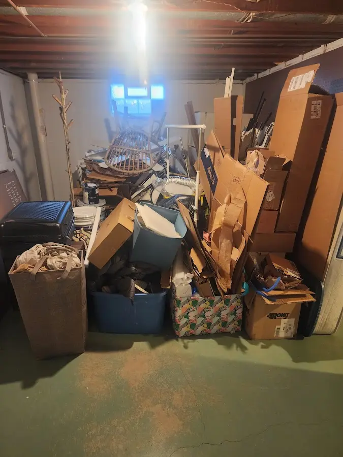 Roll-off dumpster container at job site for 6 Yard Dumpster Rental in Cedarburg